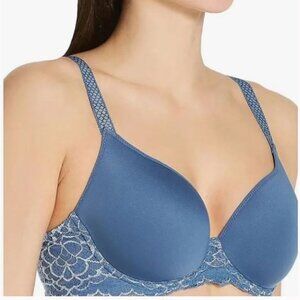 Simone Pérèle Caresse Spacer Foam 3D Plunge Underwire T shirt Bra 34D Dusk Blue